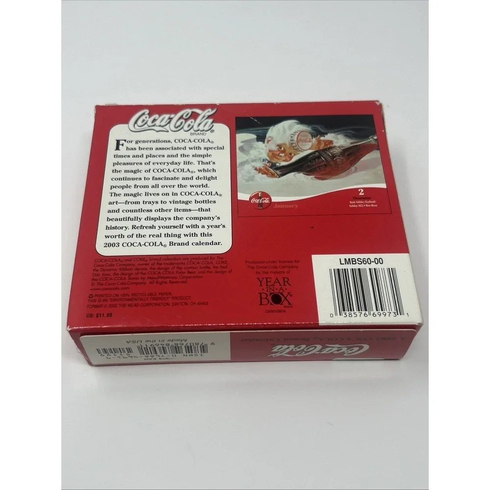 NIB 2003 Coca-Cola Brand Desk Calendar Full Color Advertising Company History